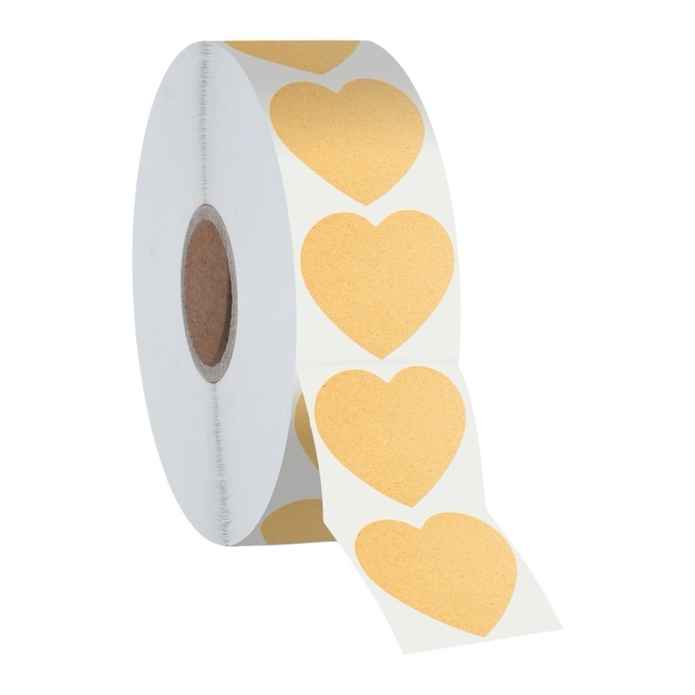 Kraft marron Heart Stickers Self-Adhesive Cute Style Love Pattern STICKER - Picture 3 of 3